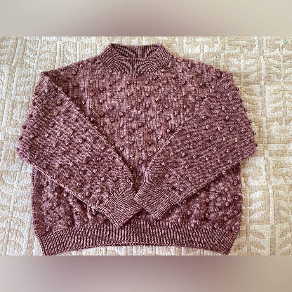 Misha and Puff Antique Rose Popcorn Pullover